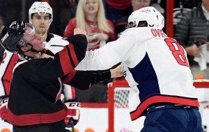 Alex Ovechkin Throws Knockout Punch On Andrei Svechnikov